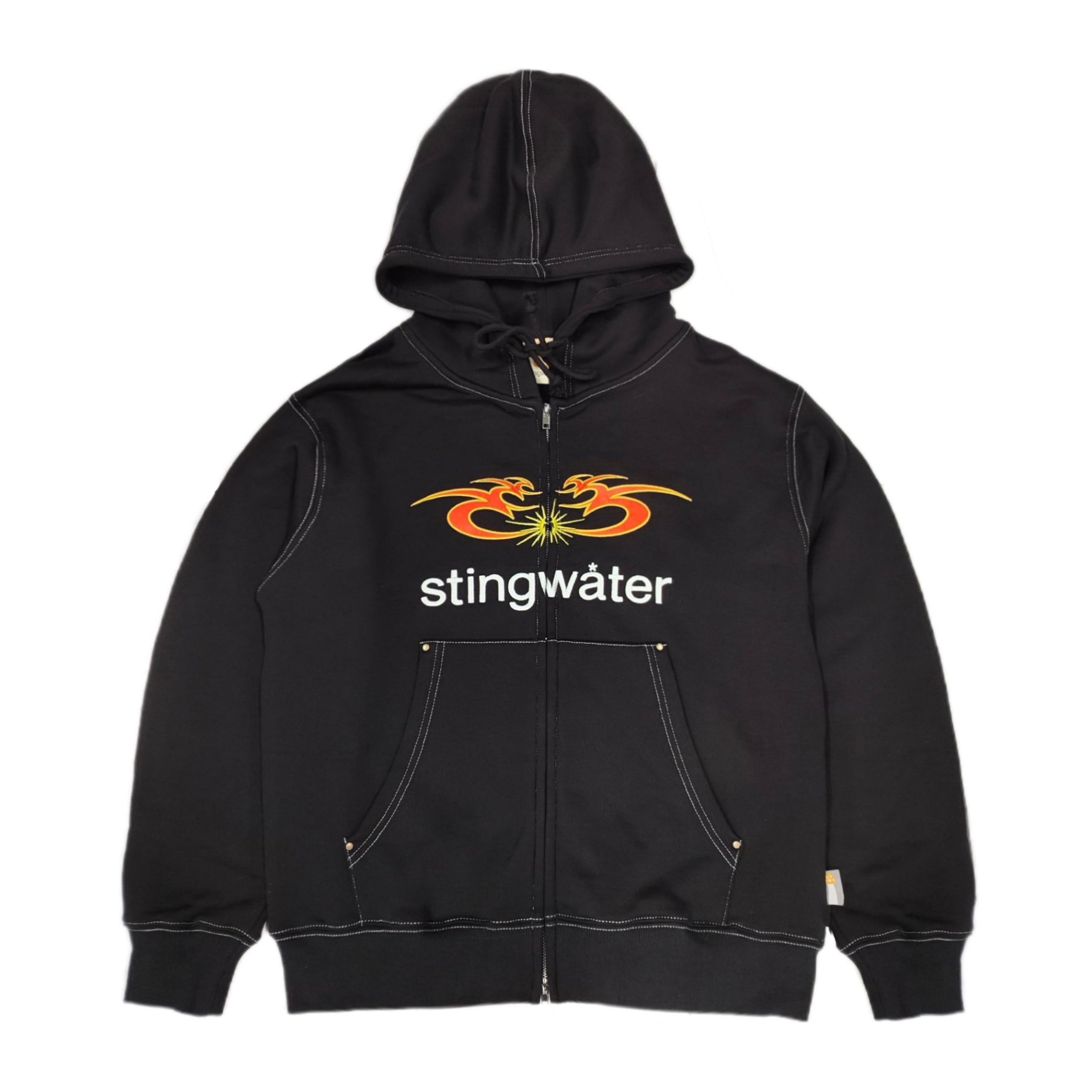 Stingwater Big Moses Contrast Stitch Full Zip Hoodie Black – Stingwater