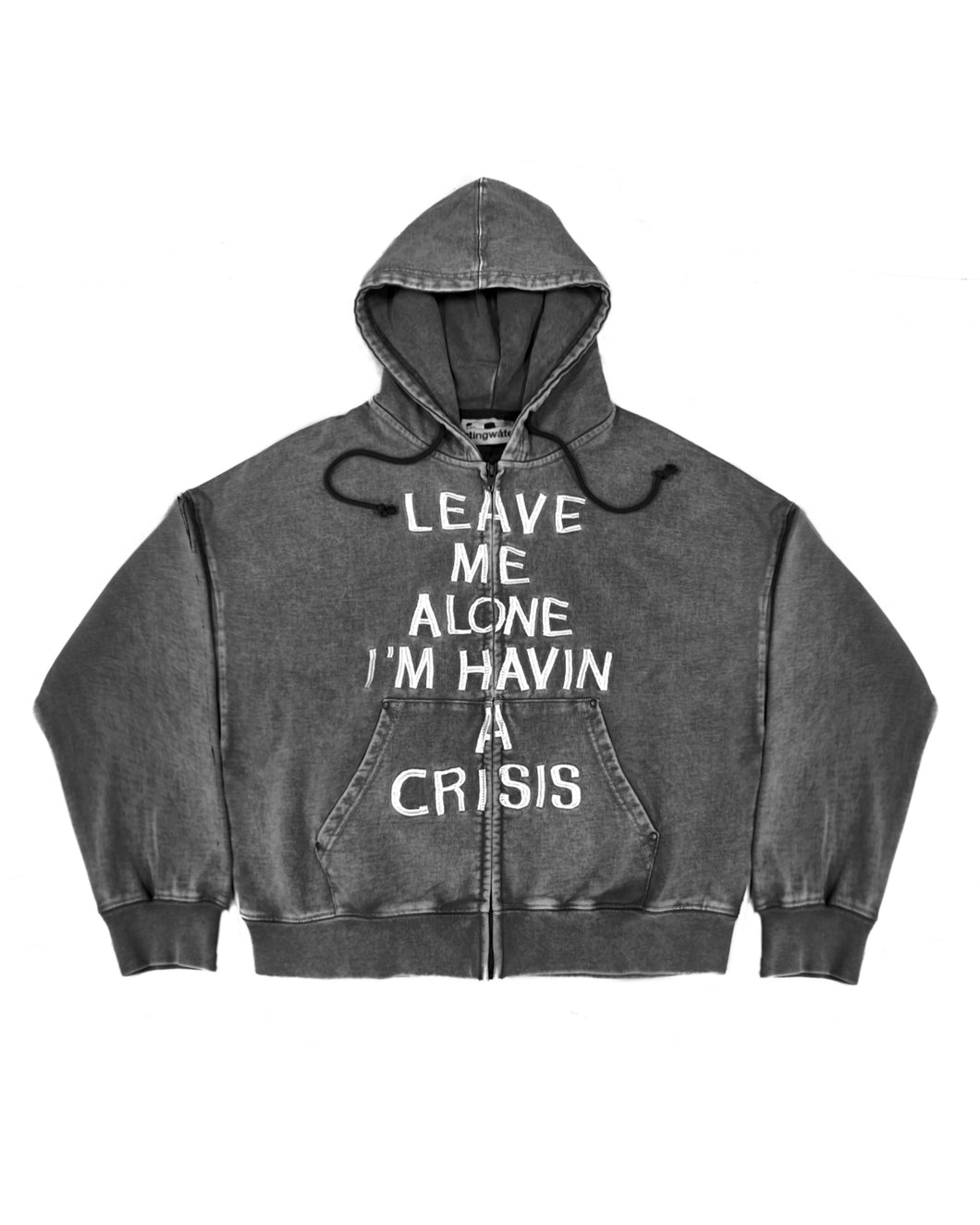 Crisis Zip Up Hoodie Acid Black