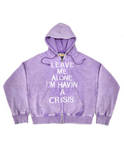 Load image into Gallery viewer, Crisis Zip Up Hoodie Acid Purple
