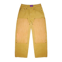 Load image into Gallery viewer, Vegan Suede Double Knee Canvas Pants Wheat Brown
