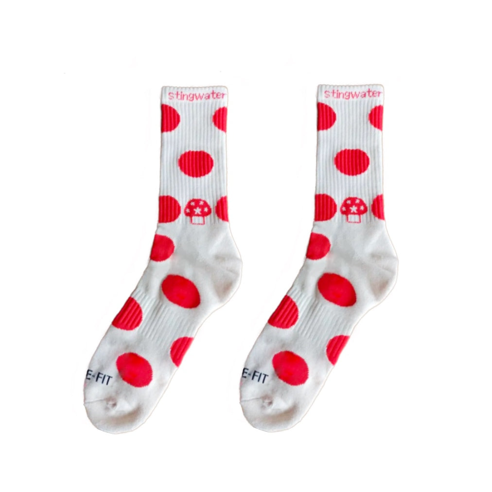 Polkadot Mushroom Aga Sock White/Red