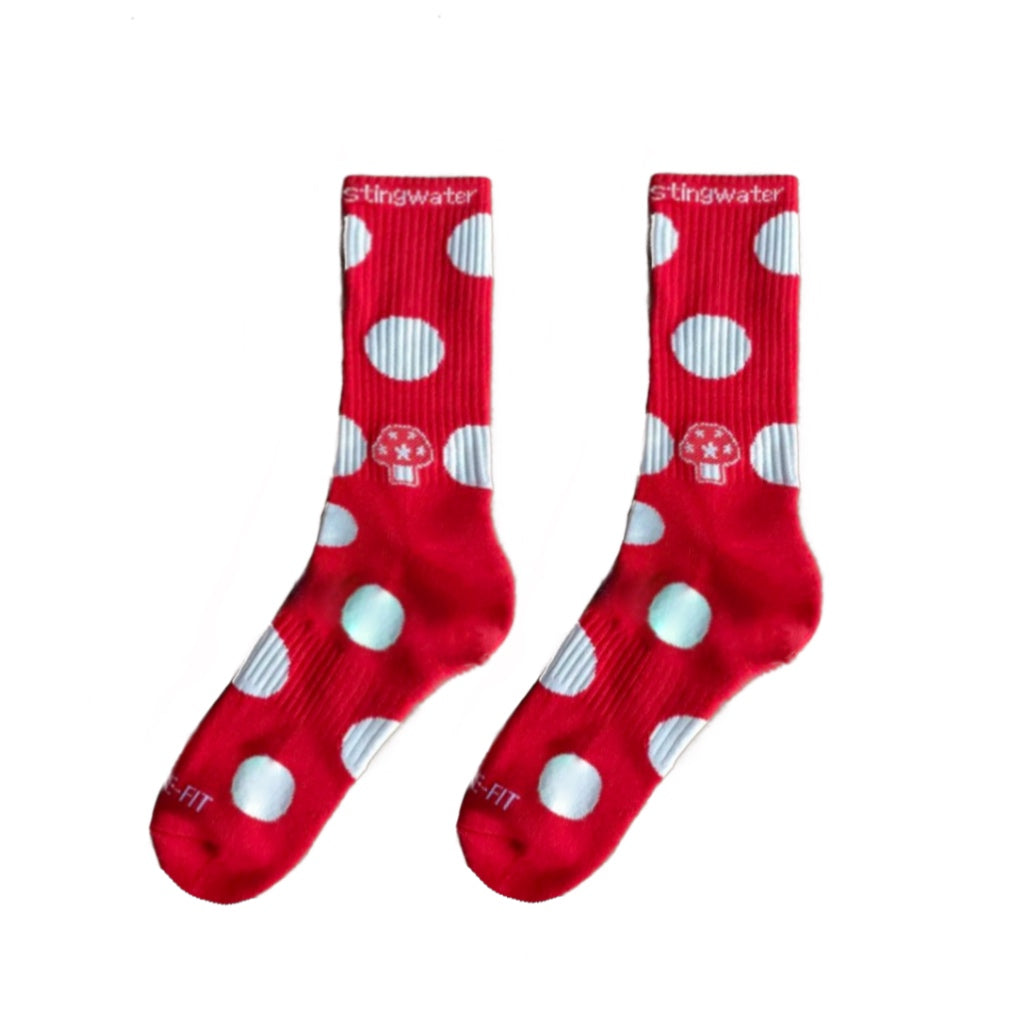 Polkadot Mushroom Aga Sock Red/White