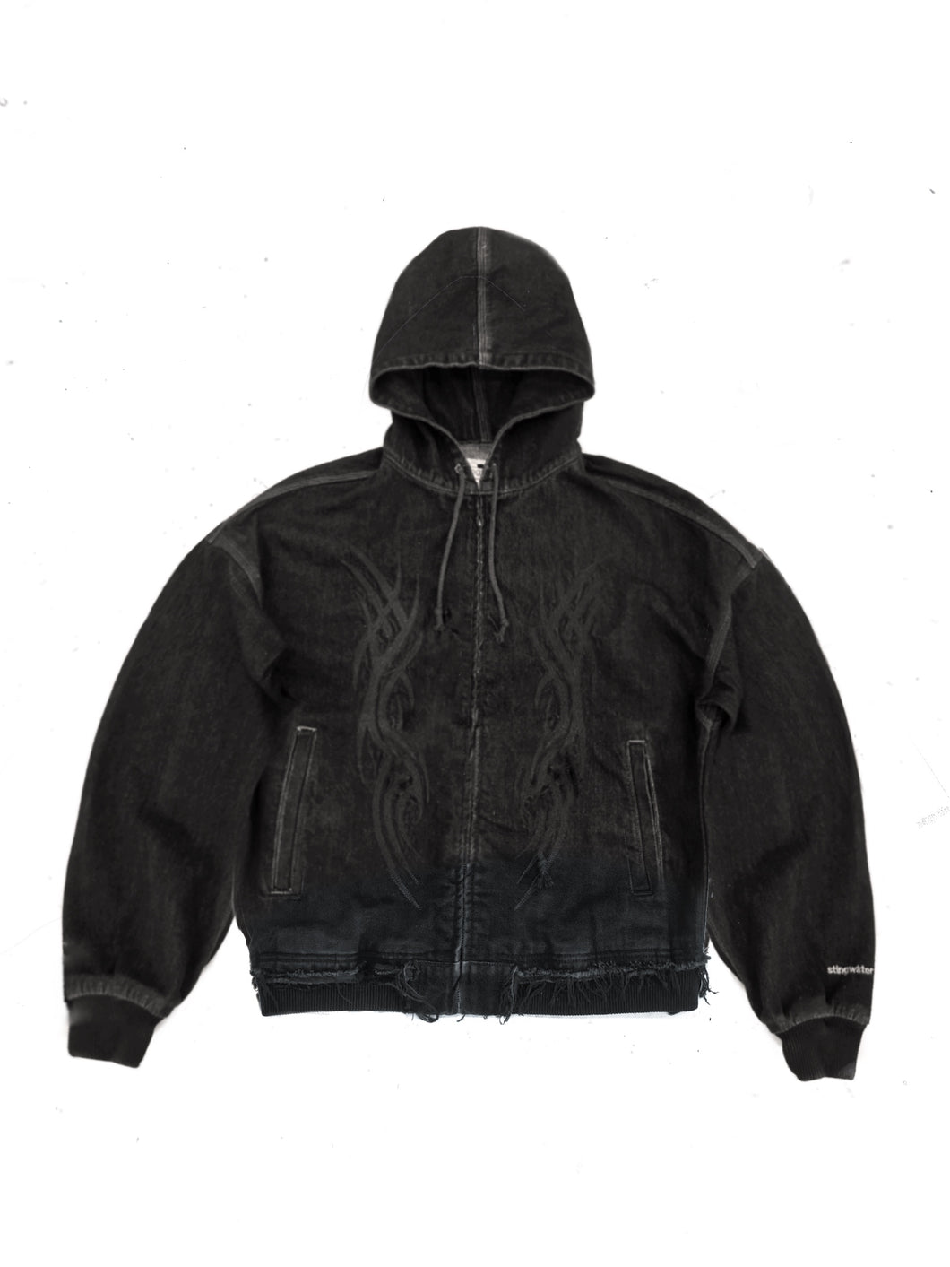 Tribal Zip Up Hoodie Black