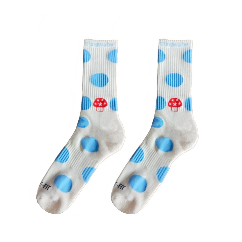 Polkadot Mushroom Aga Sock White/blue