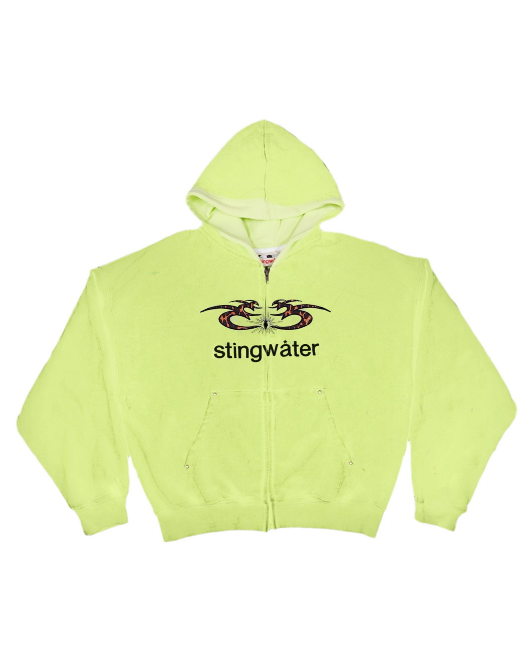 Stingwater Leopard Moses Zip Up Hoodie Groeing Green