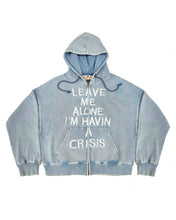 Load image into Gallery viewer, Crisis Zip Up Hoodie Acid Blue
