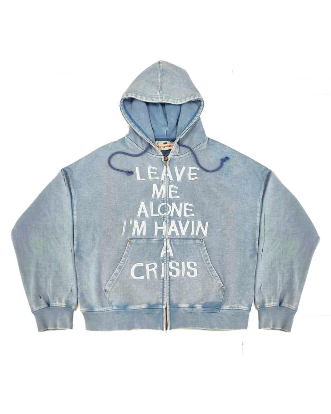 Crisis Zip Up Hoodie Acid Blue