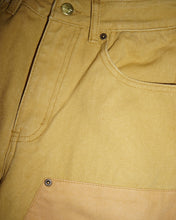 Load image into Gallery viewer, Vegan Suede Double Knee Canvas Pants Wheat Brown
