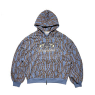 Thorn Zip Up Hoodie Blue