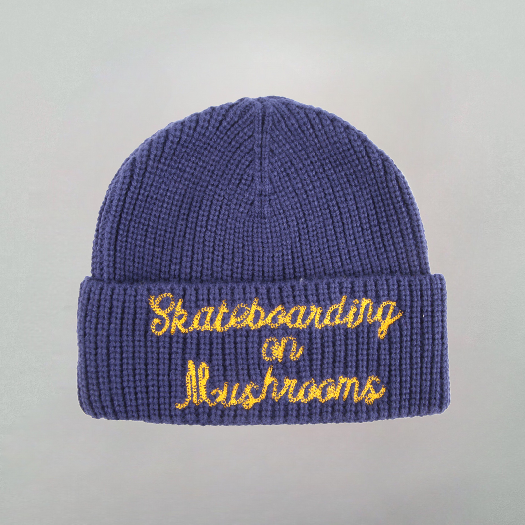 Skateboarding on Mushrooms Beanie Navy