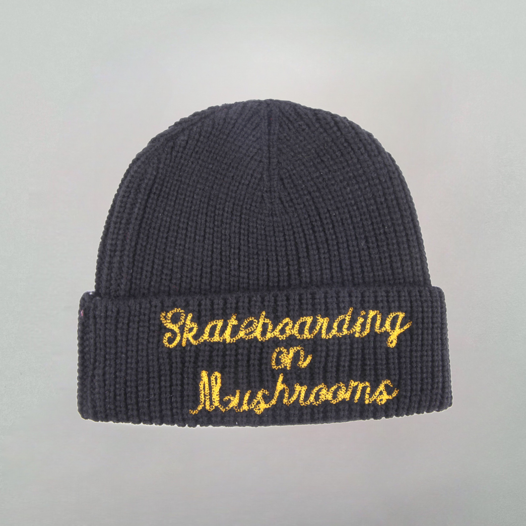 Skateboarding on Mushrooms Beanie Black