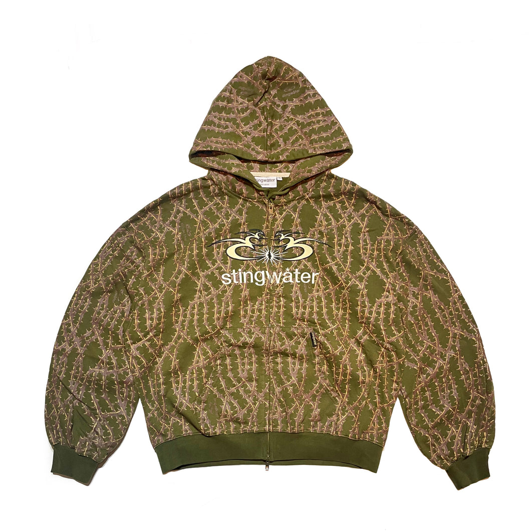 Stingwater Thorn Zip Up Hoodie Green