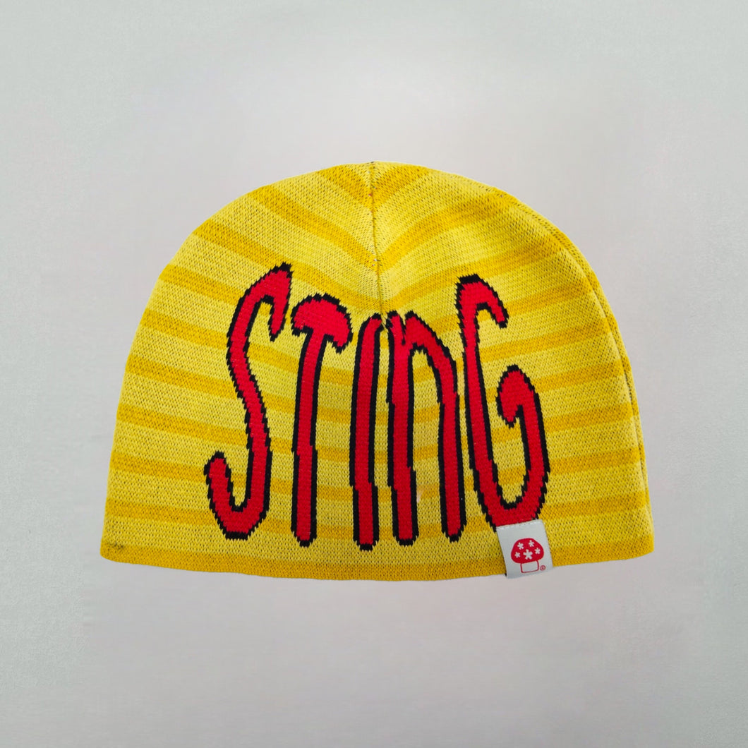 V Speshal Organic Strawberry Beanie Yellow Stripes