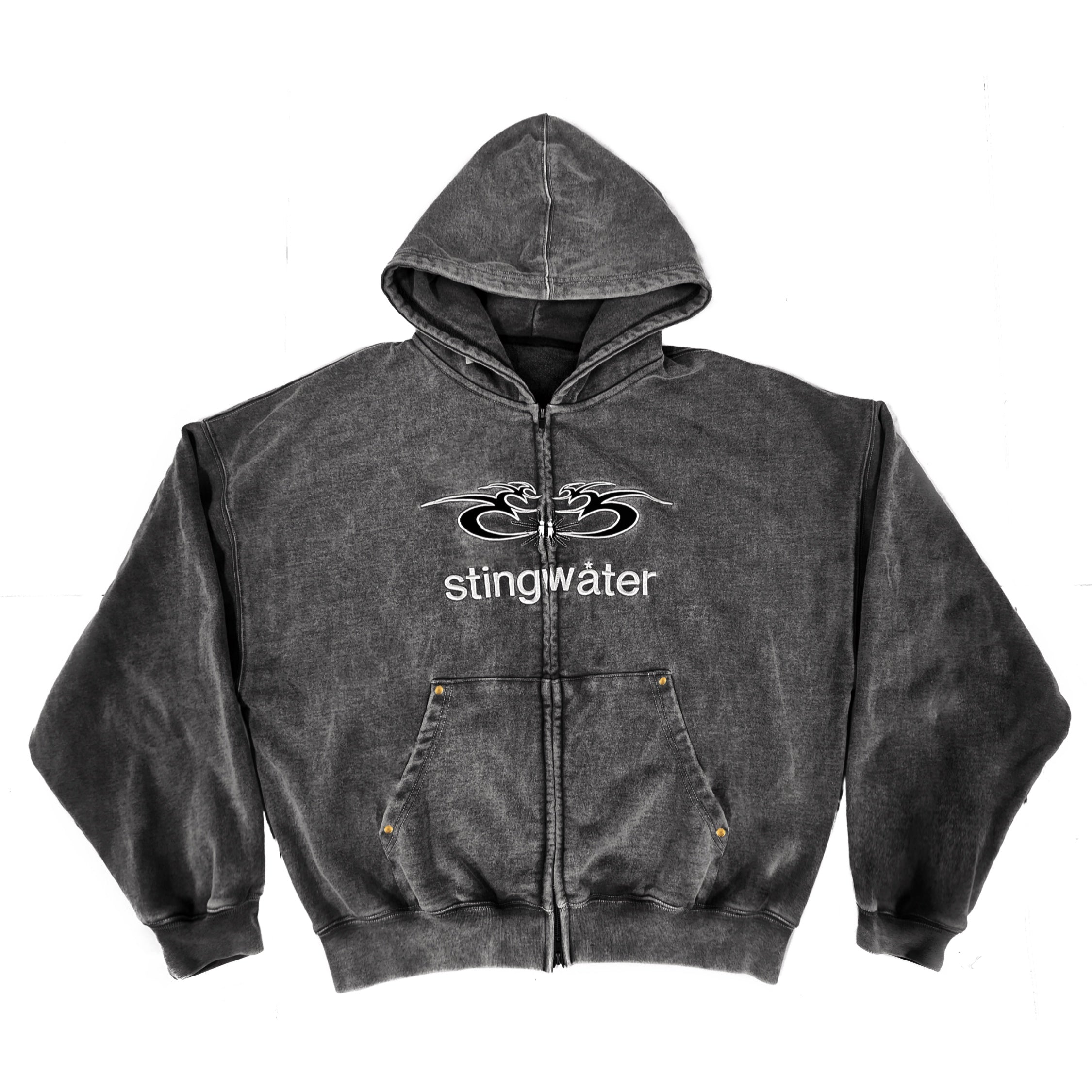 Stingwater Moses Zip Up Hoodie Acid Black – stingwater