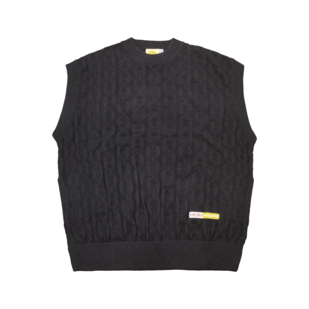 Stingwater Moses chain knit vest in black