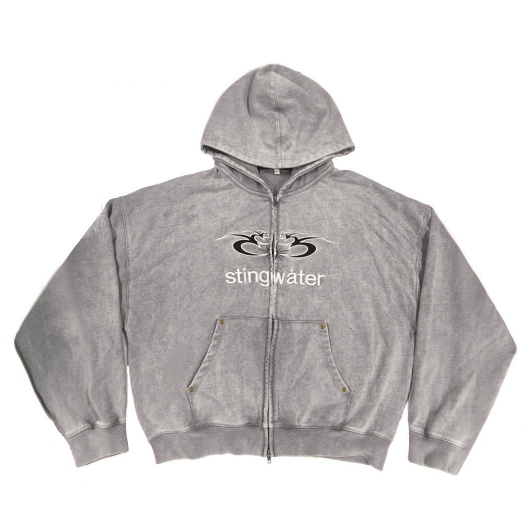 Stingwater Moses Zip Up Hoodie Acid Gray