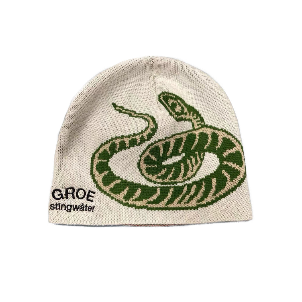 Snake Fossil Beanie Bone White