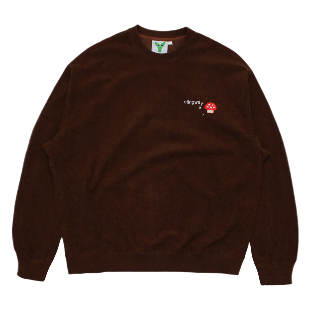 Corduroy Melting logo Crewneck sweatshirt Brown