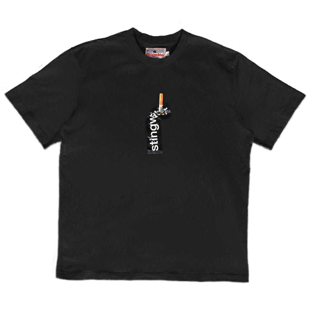 Cig and Sticker T-Shirt Black