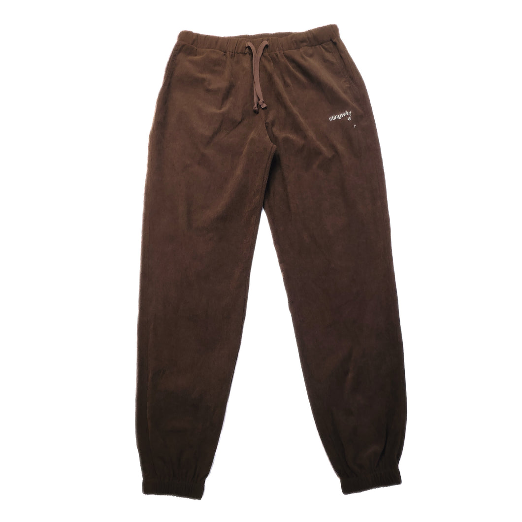 Corduroy Melting logo Sweatpants Brown