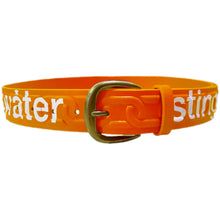 Load image into Gallery viewer, Chain Embossed Leather Belt Orange
