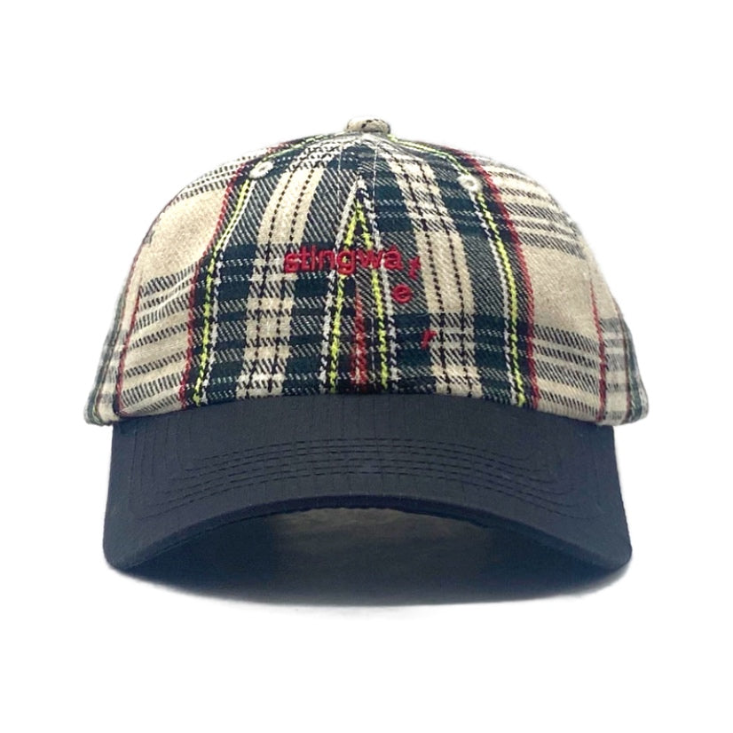 Classic Stingwater Melting Logo Hat White/Green Tartan