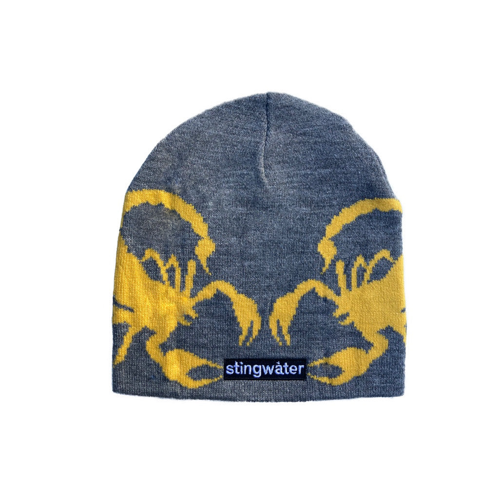 Double Sting Scorpion Beanie Gray