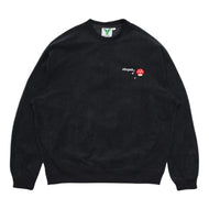 Corduroy Melting logo Crewneck sweatshirt Black