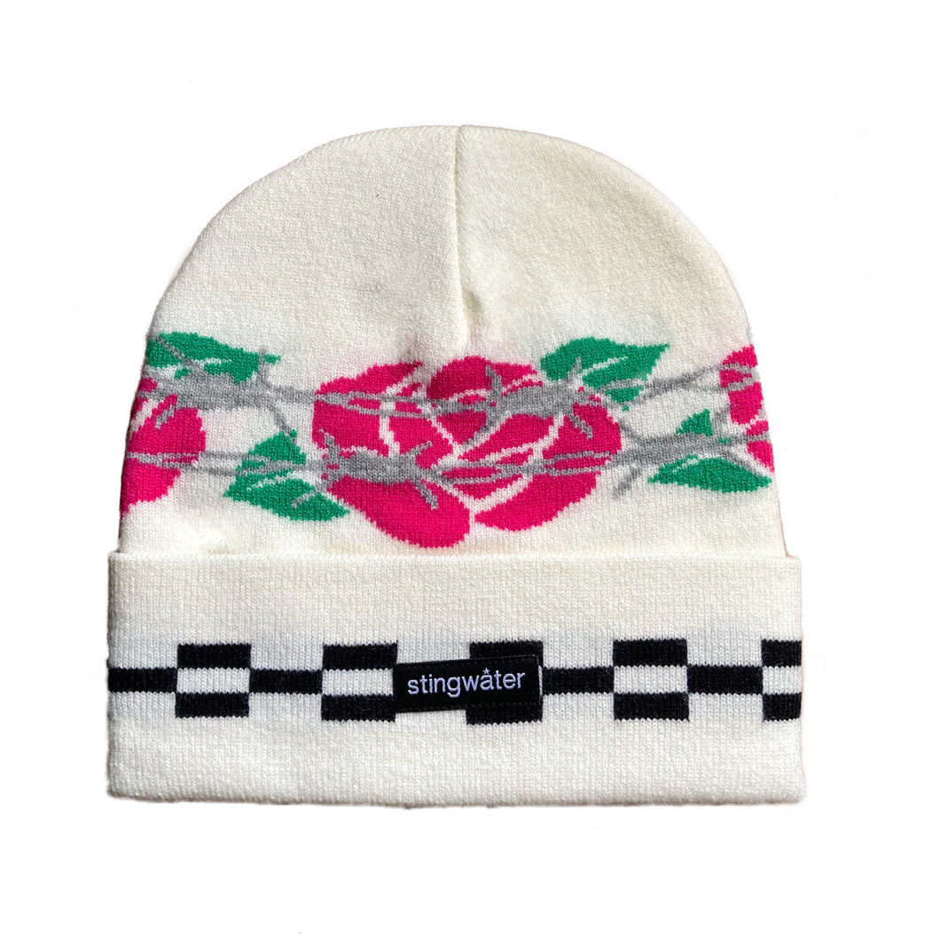 Groeing Roses Beanie White