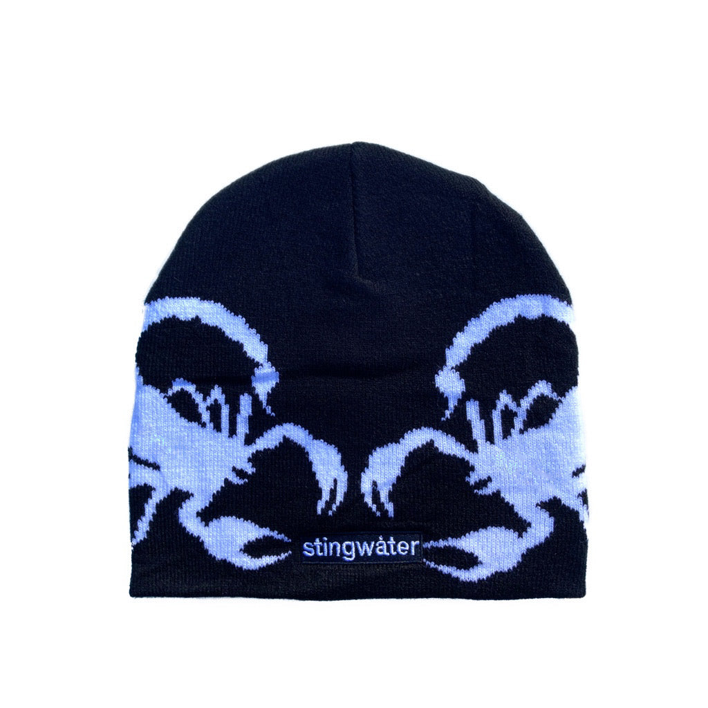 Double Sting Scorpion Beanie Black