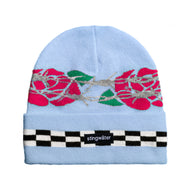 Groeing Roses Beanie Light Blue