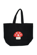 Aga Mushroom Canvas Tote Bag Black